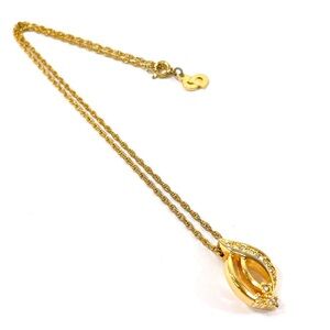 Christian Dior Vintage Gold Twisted Teardrop Necklace - Made in Germany